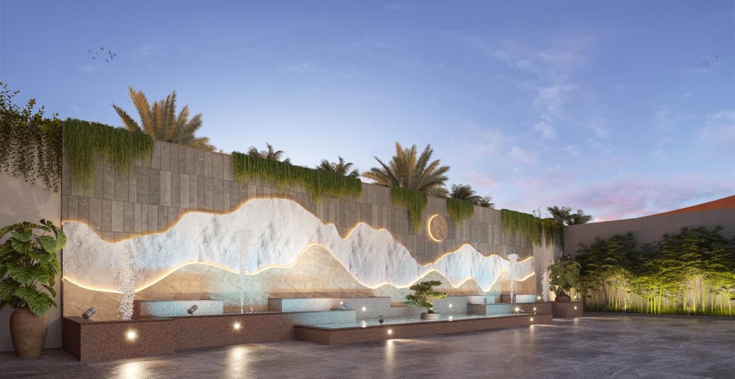 Grand entrance water feature